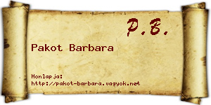 Pakot Barbara névjegykártya
